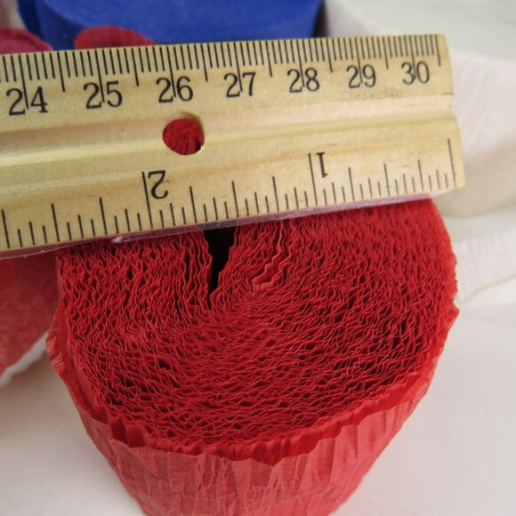 Crepe Paper Red White Blue Streamers 1 3/4" wide variety of lengths Patriotic - Picture 3 of 10
